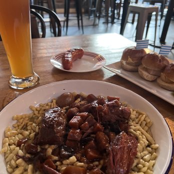 Prost - Franziskaner hefe weissbier Short rib spaetzl Bratwurst Beef and veal slider - German Near Me - Washington, DC, District of Columbia Prost - Franziskaner hefe weissbier Short rib spaetzl Bratwurst Beef and veal slider - German Near Me - Washington, DC, District of Columbia