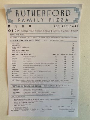 Menu photo 2 Rutherford Family Pizza Napa, CA Menu photo 2 Rutherford Family Pizza Napa, CA