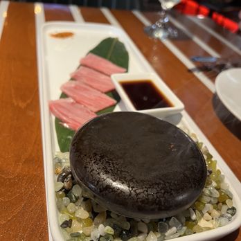Kaizume - Wagyu that melts in your mouth after searing on this hot stone. Fun experience and even better flavor - Seafood Near Me - Oklahoma City, Oklahoma