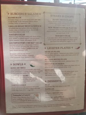 Menu photo 4 Tomasita's Santa Fe, NM