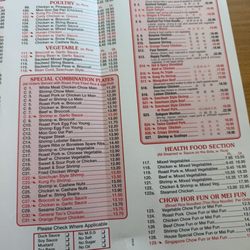 Chung Hing Chinese Take Out Kitchen - Menu 10-2-2026