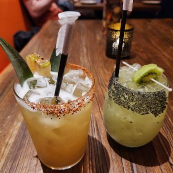 Tocayo Taqueria & Tequila - Spicy Pineapple Margarita ( left) Kiwi Margarita (right) Awesome! - Tacos Near Me - Pittsburgh, Pennsylvania Tocayo Taqueria & Tequila - Spicy Pineapple Margarita ( left) Kiwi Margarita (right) Awesome! - Tacos Near Me - Pittsburgh, Pennsylvania
