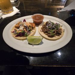 Mi Casita - Shrimp taco, and a Beef Taco