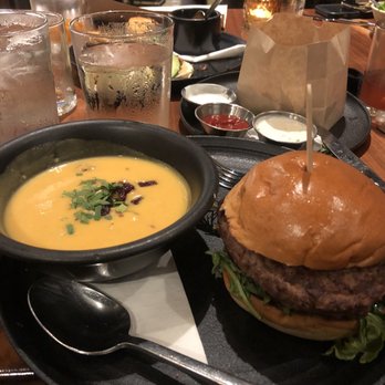 GRANVILLE - Village Burger with side of Butternut Squash Soup - New American Near Me - Pasadena, California