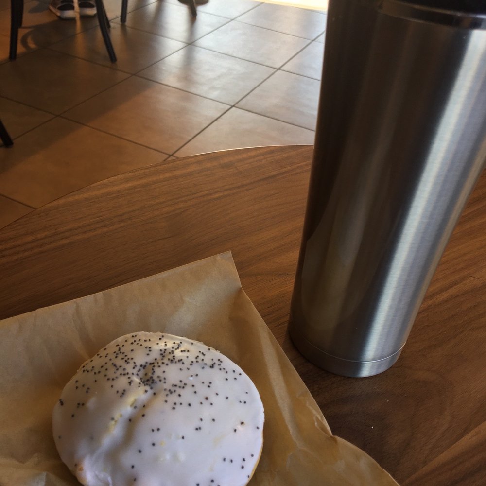 Vegan Lemon Scone and Horchata Latte with oat milk. Perfect. Vegan Lemon Scone and Horchata Latte with oat milk. Perfect.