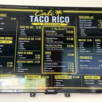 Cali Taco Rico - Menu - Mexican Near Me - Bellflower, California