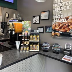 Small dipping sauces, slushy drinks , mustards
