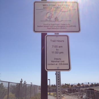 Angel Park Trail - Sign with hours - Parks Near Me - Las Vegas, Nevada