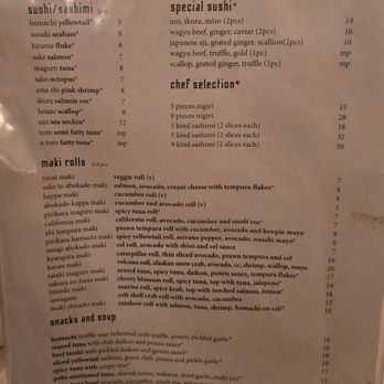Osphere Grill and Bar - Sushi Menu - 12/2/25 - American Near Me - Orlando, Florida