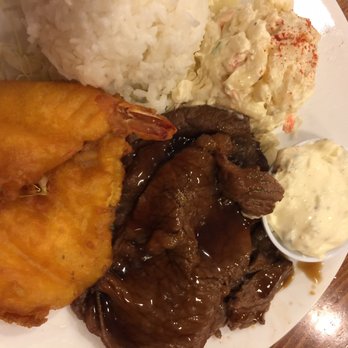Tanaka Saimin - Teri -Beef & Shrimp Tempura COMBO $13.50 - Japanese Near Me - Honolulu, Hawaii Tanaka Saimin - Teri -Beef & Shrimp Tempura COMBO $13.50 - Japanese Near Me - Honolulu, Hawaii