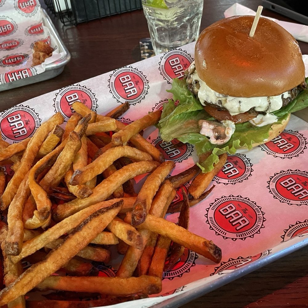 Bar West - Mushroom & Onion burger - American Near Me - Shawnee, Kansas