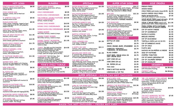 Menu photo 7 Pink's Hot Dogs Los Angeles, CA Menu photo 7 Pink's Hot Dogs Los Angeles, CA