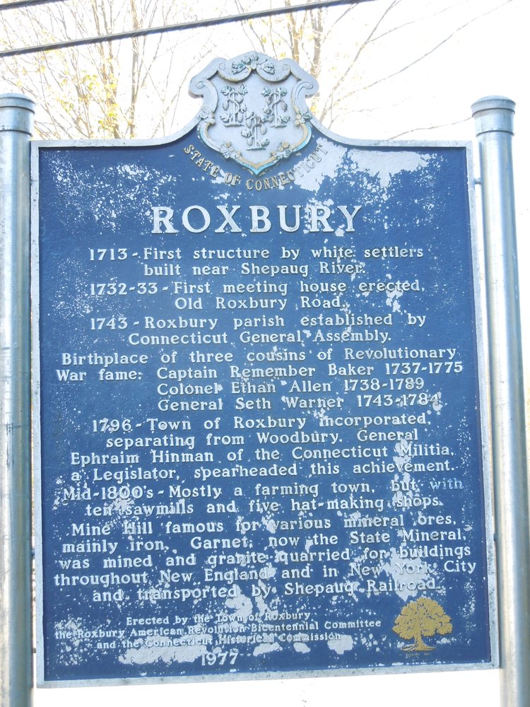 ROXBURY HISTORICAL MARKER Landmarks & Historical Buildings 27 North
