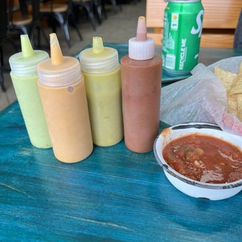 Tacos el Patron - Variety of sauces. - Tacos Near Me - Cypress, Texas Tacos el Patron - Variety of sauces. - Tacos Near Me - Cypress, Texas