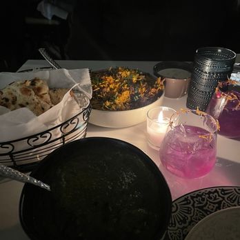 Lassan - Indian Restaurant & Bar - Saag Paneer Goat Biryani Garlic Naan - Indian Near Me - Burke, Virginia