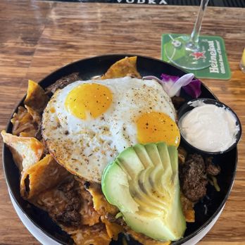 Sunsets Bar - Chilaquiles with steak is fire!!! - American Near Me - Capistrano Beach, California