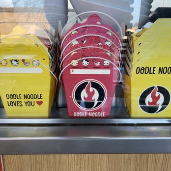 Oodle Noodle - a row of yellow and red boxes - Asian Fusion Near Me - Edmonton, Alberta Oodle Noodle - a row of yellow and red boxes - Asian Fusion Near Me - Edmonton, Alberta