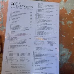 Blackbird Cafe - Menu