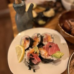 The Public Izakaya - Salmon, tuna, and hamachi roll