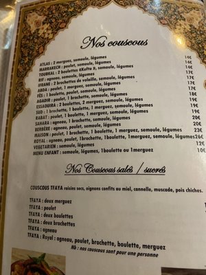 Menu photo 2 La Tente Berbère Clermont Ferrand, 63 Menu photo 2 La Tente Berbère Clermont Ferrand, 63