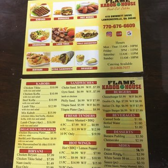 Flame Kabob House - Menu - Afghan Near Me - Lawrenceville, Georgia