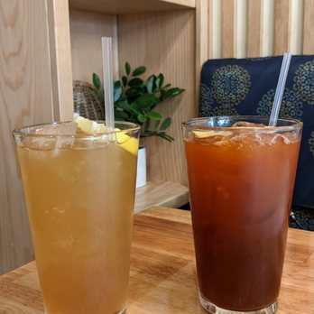 Basil & Co - Lemon iced tea (Left) Thai Arnold Palmer (Right) - Thai Near Me - Diamond Bar, California