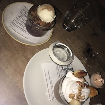 Oak + Almond - Chocolate panna cotta and blueberry/pear cobbler - New American Near Me - Norwalk, Connecticut Oak + Almond - Chocolate panna cotta and blueberry/pear cobbler - New American Near Me - Norwalk, Connecticut