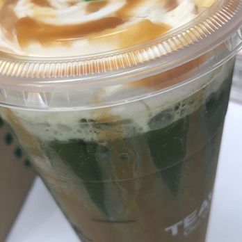 Starbucks - Iced green tea with 8 scoops of matcha, caramel drizzle, & whip cream :) - Coffee & Tea Near Me - Monrovia, California