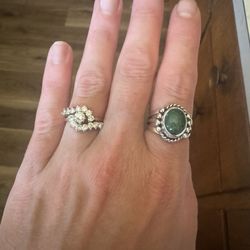 Diamond Gallery - Grandmas wedding set and other grandmas diver and turquoise ring.