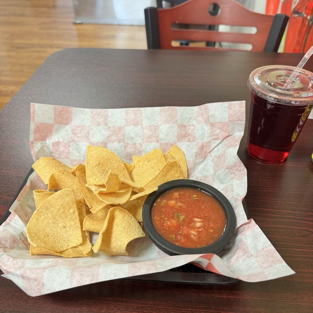 Taco Kings Jalisco - Chips and salsa with the hibiscus drink. - Mexican Near Me - Glens Falls, New York Taco Kings Jalisco - Chips and salsa with the hibiscus drink. - Mexican Near Me - Glens Falls, New York