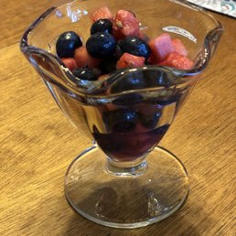 Blueberries and watermelon, with a touch of mint, lime and honey Blueberries and watermelon, with a touch of mint, lime and honey