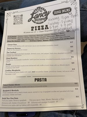 Menu photo 2 Fancy Pizzeria Safford, AZ