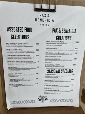 Menu photo 8 Pax & Beneficia Coffee Grapevine, TX
