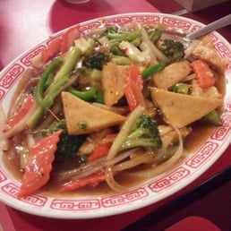 Szechuan vegetables with fried tofu (added). Szechuan vegetables with fried tofu (added).