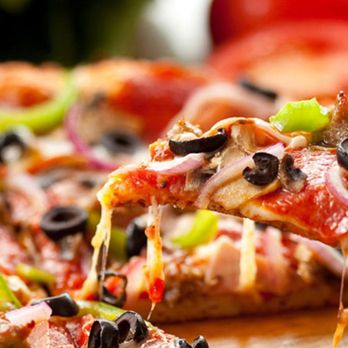 Fox's Pizza Den - a pizza with olives and peppers - Pizza Near Me - Monaca, Pennsylvania Fox's Pizza Den - a pizza with olives and peppers - Pizza Near Me - Monaca, Pennsylvania