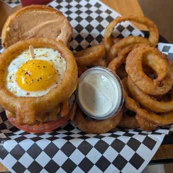 Grinderz - Bird's Best burger and onion rings. - Burgers Near Me - Huntington Beach, California Grinderz - Bird's Best burger and onion rings. - Burgers Near Me - Huntington Beach, California