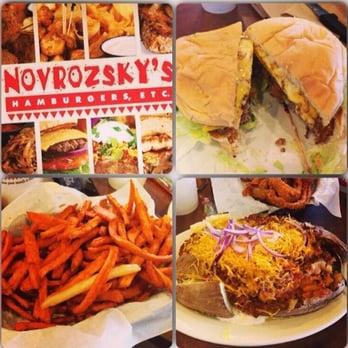 Novrozskys Hamburgers - Egg Burger, Sweet Potato Fries, and BBQ Beef Spud - Burgers Near Me - Beaumont, Texas