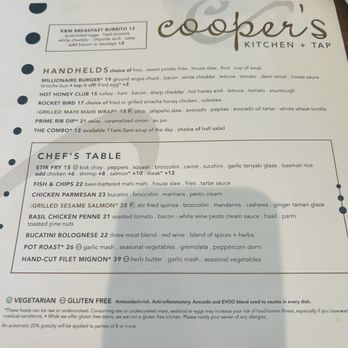 Cooper's Kitchen + Tap - menu - New American Near Me - Las Vegas, Nevada Cooper's Kitchen + Tap - menu - New American Near Me - Las Vegas, Nevada