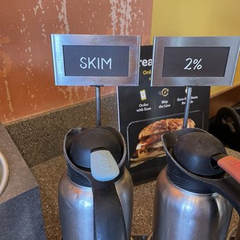 Einstein Bros. Bagels - I really appreciate that. They offer skim milk as an option to put in the coffee instead of just creamer or 2% milk. - Sandwiches Near Me - Las Vegas, Nevada