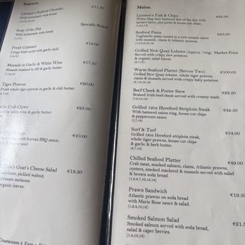 Linnane's Lobster Bar - Menu - Seafood Near Me - New Quay, CE Linnane's Lobster Bar - Menu - Seafood Near Me - New Quay, CE