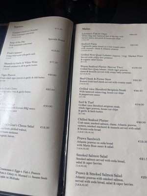 Menu photo 4 Linnane's Lobster Bar New Quay, CE Menu photo 4 Linnane's Lobster Bar New Quay, CE