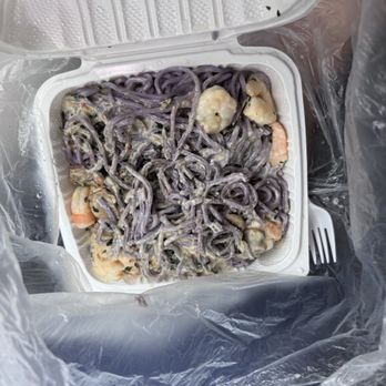 Adela’s Country Eatery - Taro Pasta w/ Shrimp, Luau Leaves, Mushrooms, & Coconut Cream Sauce - Hawaiian Near Me - Kaneohe, Hawaii Adela’s Country Eatery - Taro Pasta w/ Shrimp, Luau Leaves, Mushrooms, & Coconut Cream Sauce - Hawaiian Near Me - Kaneohe, Hawaii