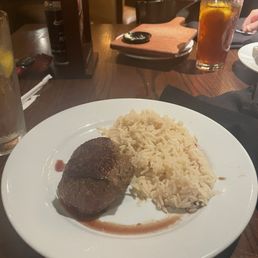 Renegade Sirloin Fresh Steamed Broccoli Seasoned Rice Pilaf bread Renegade Sirloin Fresh Steamed Broccoli Seasoned Rice Pilaf bread