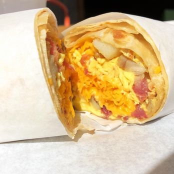 Cali Tacos - Breakfast Burrito - Eggs, Cheddar Cheese, Potato and Bacon - Mexican Near Me - Orange, California