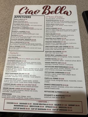 Menu photo 3 Ciao Bella Prescott Valley, AZ Menu photo 3 Ciao Bella Prescott Valley, AZ