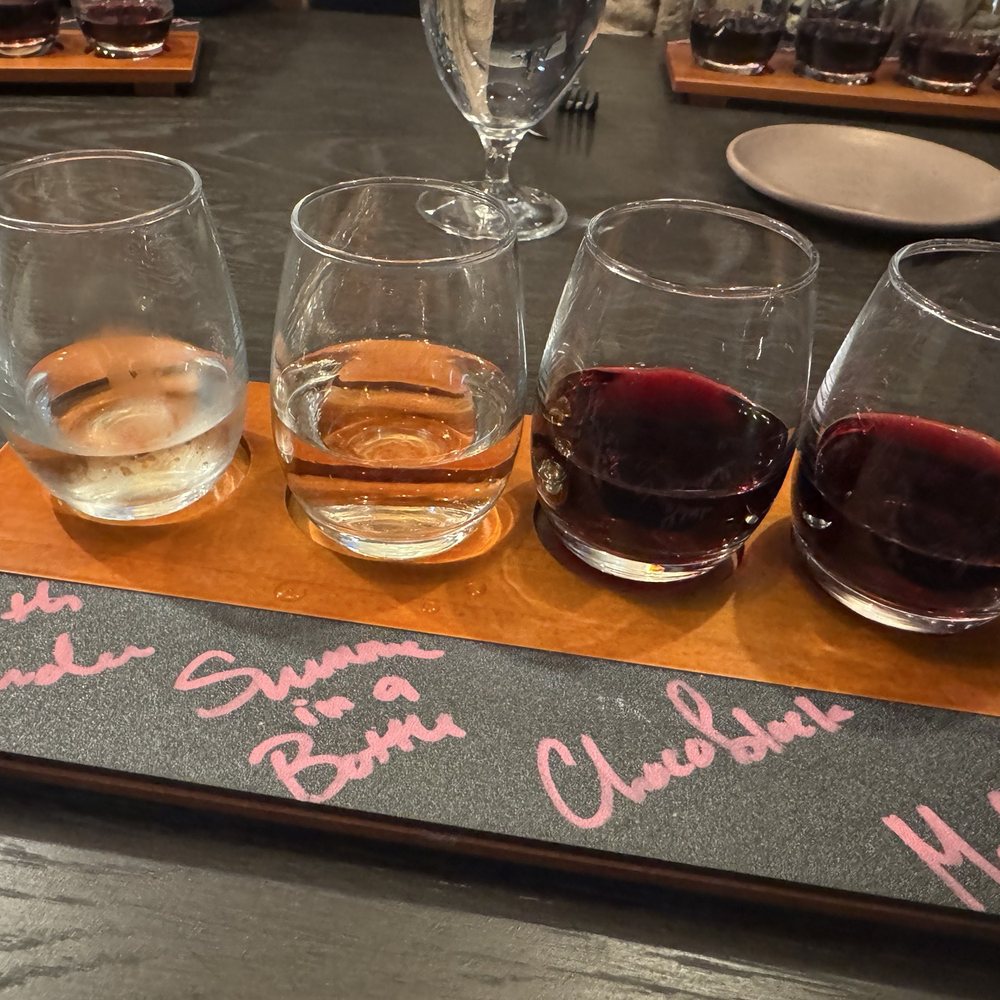 Kindred Spirits - Wine flight--loved them all! - Wine Bars Near Me - Valencia, California
