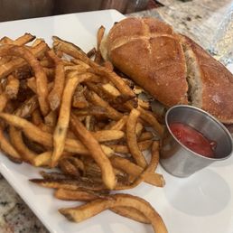 Ribeye sandwich and fries
