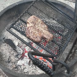 Fire pit at campsite