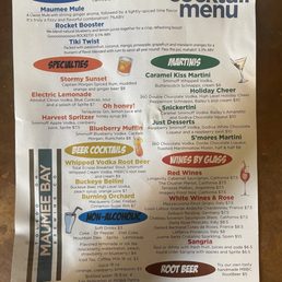 Drink menu Drink menu