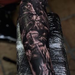 Delville Tattoo Studio - Dark souls tattoo sleeve.